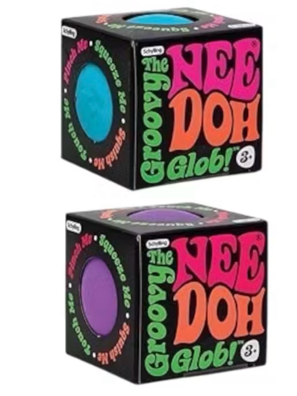 Nee Doh Original 2.5 Inch Squish Groovy Glob Kids Toy - Blue & Purple